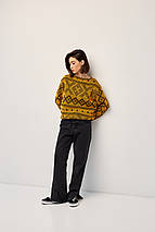 Джемпер oversize в українському стилі "Заріна" (гірчичний), фото 5
