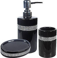 Набір аксесуарів Anemone   Glitter   для ванної кімнати: дозатор, мильниця і стакан | HomeDreams