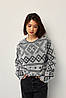 Джемпер oversize в українському стилі "Заріна" (чорно-білий), фото 6