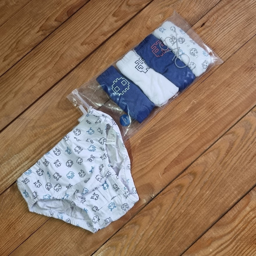 Комплект трусиків для хлопчика 5 штук, зріст 92-98 (2-3 роки), колір білий, синій