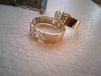 (Пара) Серебряные обручальные кольца с золотыми вставками "Цепочки" DARIY 099к