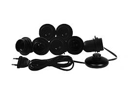 Підсвітка гримерного дзеркала LEDUA світлодіодна врізна з ножним вимикачем 7 шт. E27 чорний