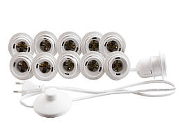 Підсвітка гримерного дзеркала LEDUA світлодіодна врізна з ножним вимикачем 11 шт. E27 білий