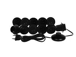 Підсвітка гримерного дзеркала LEDUA світлодіодна врізна з ножним вимикачем 11 шт. E27 чорний