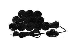 Підсвітка гримерного дзеркала LEDUA світлодіодна врізна з ножним вимикачем 13 шт. E27 чорний