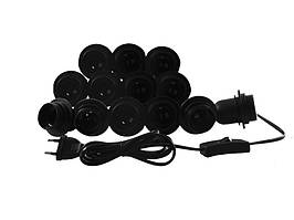 Підсвітка гримерного дзеркала LEDUA світлодіодна врізна з ручним вимикачем 13 шт. E27 чорний