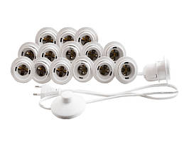 Підсвітка гримерного дзеркала LEDUA світлодіодна врізна з ножним вимикачем 15 шт. E27 білий