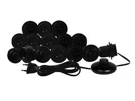 Підсвітка гримерного дзеркала LEDUA світлодіодна врізна з ножним вимикачем 15 шт. E27 чорний