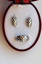 Срібний набір Чумацький шлях з Гідротермальними Танзанитами DARIY 157гр-01