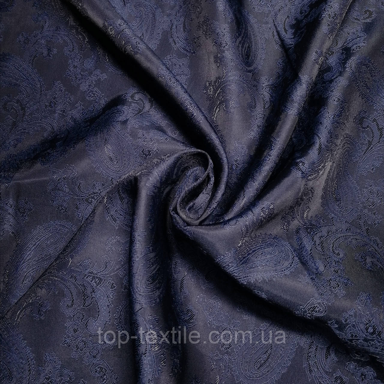 Підкладка жакард турецькі огірки темно-синя