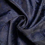 Підкладка жакард турецькі огірки темно-синя, фото 2