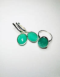 Срібний набір Ізабель з Гідротермальним Хризопразом DARIY 174