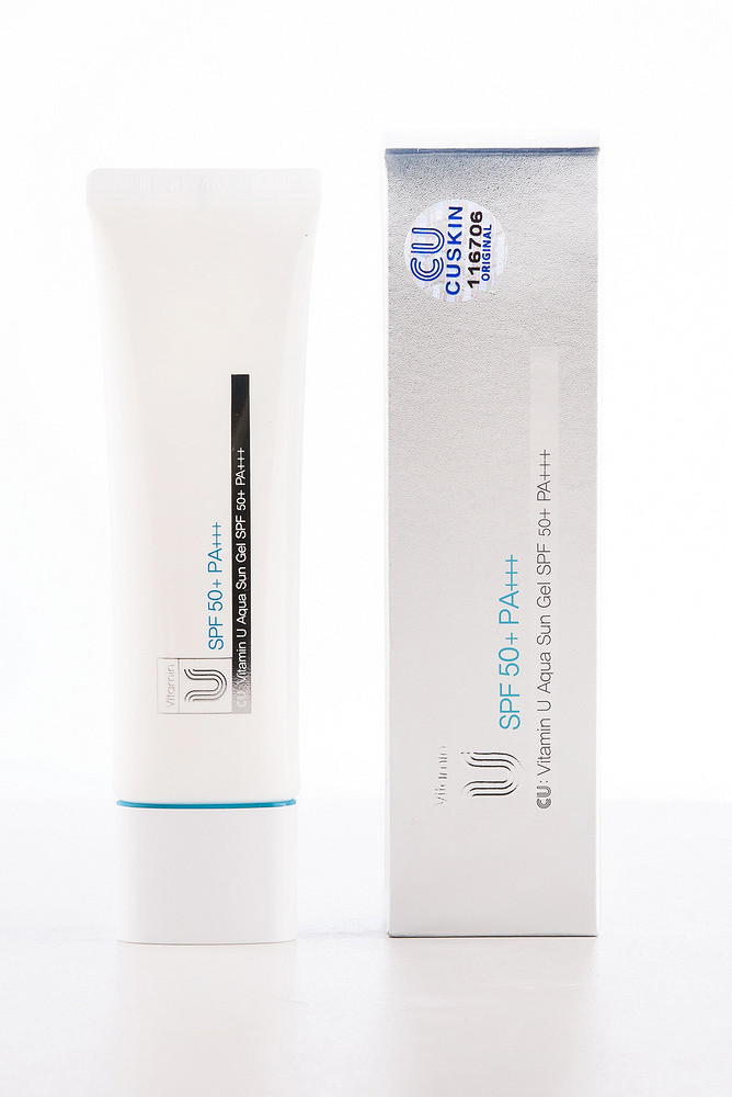 Сонцезахисний гель CU Skin Vitamin U Aqua Sun Gel SPF 50+ PA+++ для всіх типів шкіри обличчя