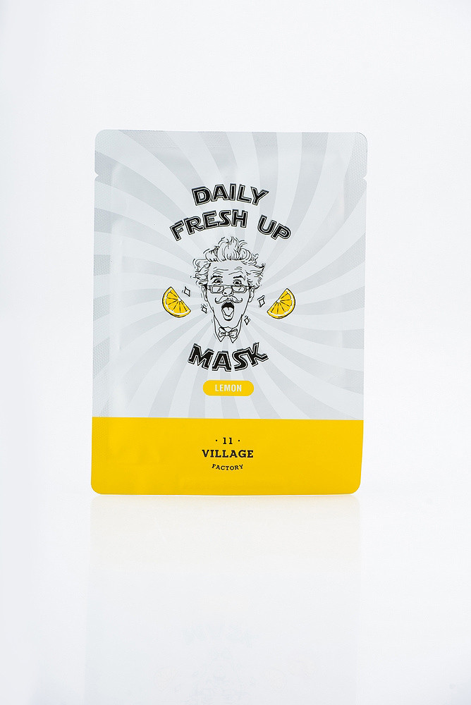 VILLAGE 11 FACTORY Daily Fresh Up Mask Lemon Освітлювальна маска для обличчя з екстрактом лимона, фото 1