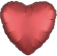 Фольгований куля серце сатин червоне 45 см (Anagram)