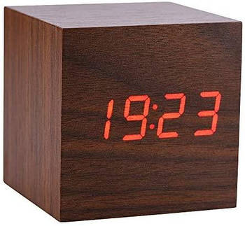 Годинник-будильник Mini wooden clock Коричневий (KG-3944)