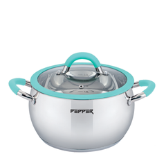 Каструля PR-1110-16 Apple Mint PEPPER Кришка з силіконовим обідком 16 см 2.2 л