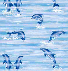 Килимок для ванної з дельфінами ширина 130 см