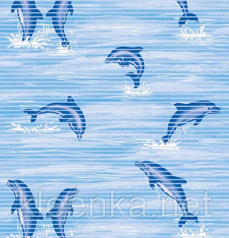 Килимок для ванної з дельфінами ширина 130 см, фото 2