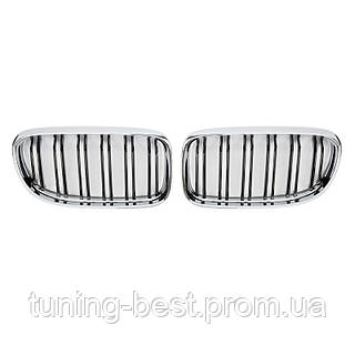 Решетка радиатора (ноздри) BMW 3-Series E90/E91 (2009-2013) в стиле M3 (Chrome and gloss)
