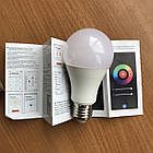 Розумна світлодіодна лампа Wi-Fi 10Вт RGB+2700+6500К Е27, керована з телефону, фото 3