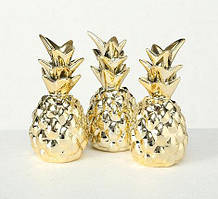 Декор ананасы набор из трех золотая керамика 11см 7709700 статуэтка золотой ананас