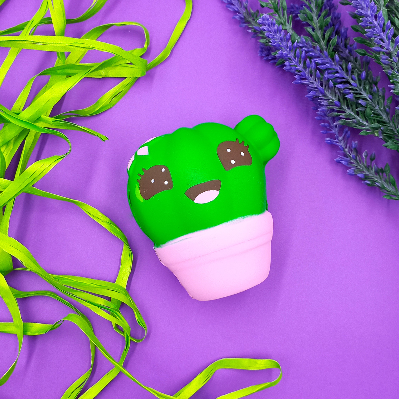 Іграшка Сквиш Squish зелений Кактус, дитяча антистрес іграшка м'яка з запахом/ароматом