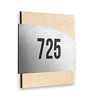 Металлические номерки на дверь 127х127 мм, Natural Wood