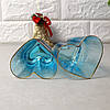 Набір блакитних склянок у вигляді серця із золотим обідком 2 шт 250 мл Блакитний лід, фото 2