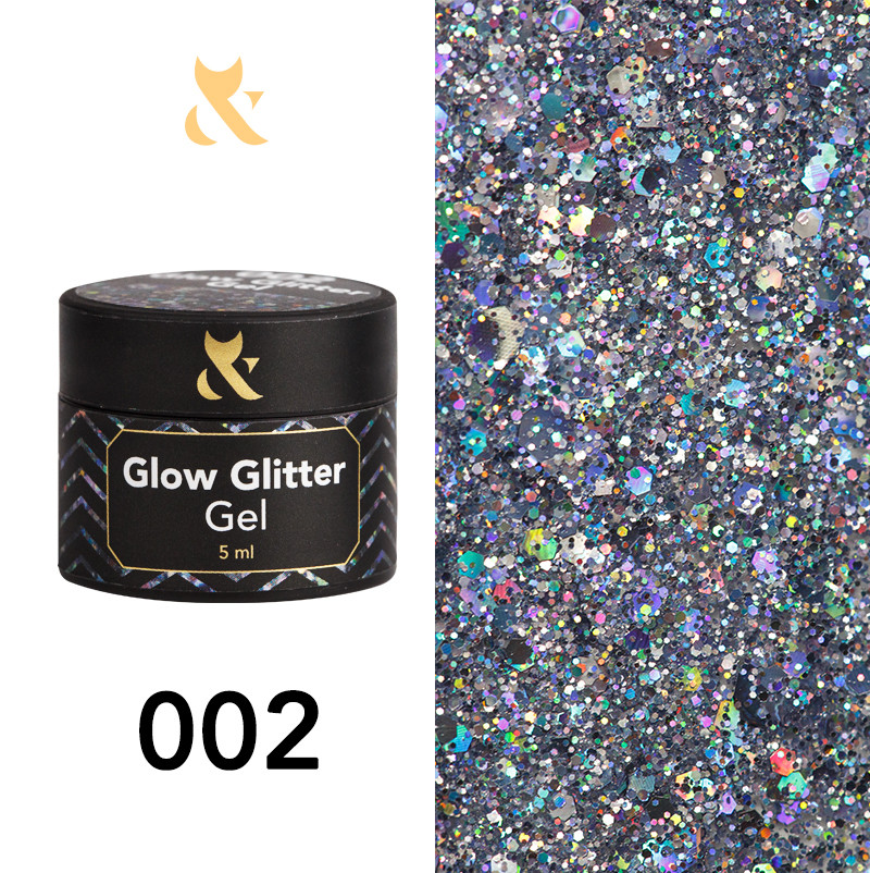 Гель-лак F.O.X Glow Glitter Gel 002, 5г
