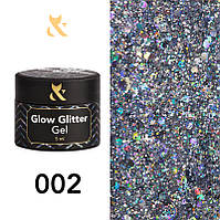 Гель-лак F.O.X Glow Glitter Gel 002, 5г