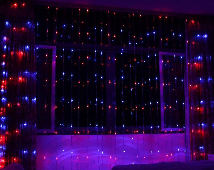 Новорічна гірлянда на вікно | Гірлянда-штора Xmas гірлянда Led Водоспад 3м3м 480-M Мультиколірна 196069