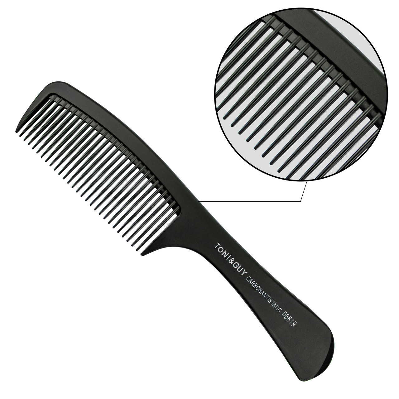 Греббень Carbon T&G чорний з ручкою 06819