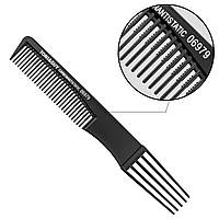 Гребінь Carbon T >G чорний двобічний 06979