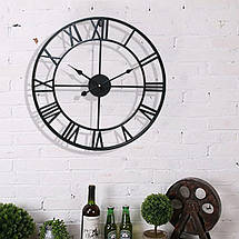 Годинник настінний Ti-Time (50 см) лофт Loft3-B-500 металевий Чорний, фото 5