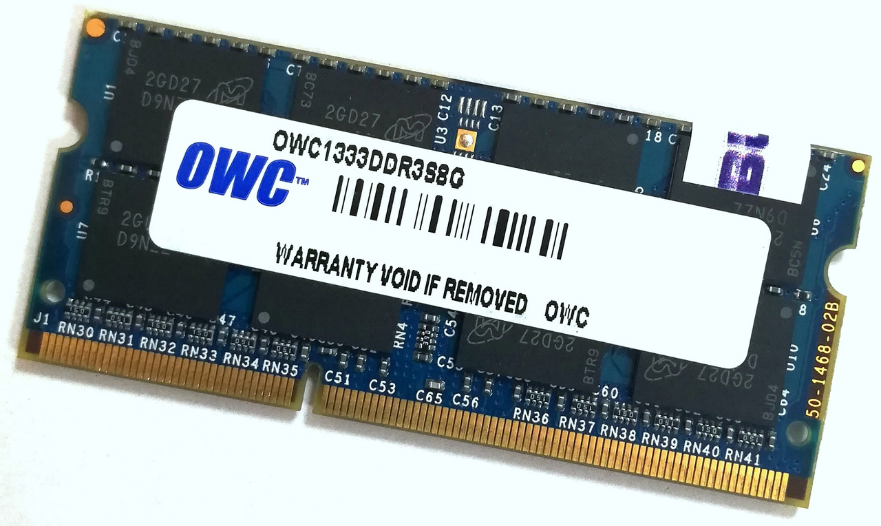 Оперативна пам'ять для ноутбука OWC SODIMM DDR3 8Gb 1333MHz 10600S 2Rx8 CL9 (OWC1333DDR3S8G) Б/У