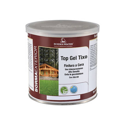 Фасадний лак для дерева Borma Wachs Top Gel Tixo всі кольори 0.75л, фото 1
