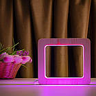 Світильник нічник ArtEco Light з дерева LED "Квадрат" з пультом і регулюванням кольори, RGB, фото 7