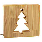 Світильник нічник ArtEco Light з дерева LED "Ялинка" з пультом і регулюванням світла, колір теплий білий, фото 3