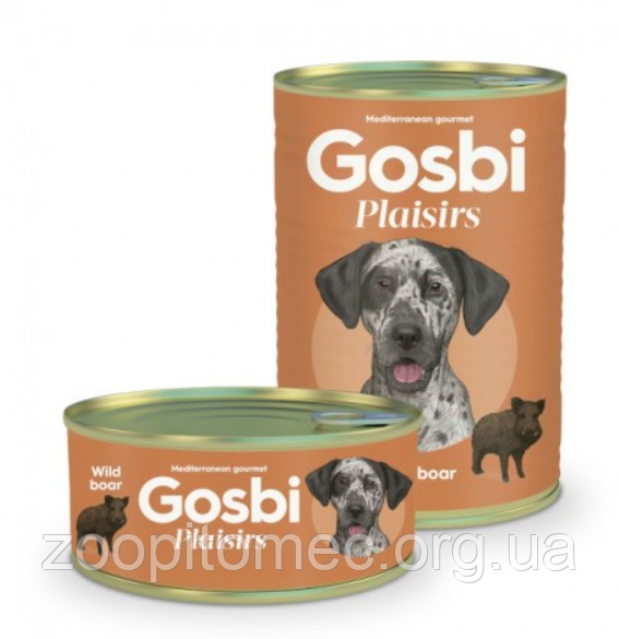 Беззернова консерва для собак Gosbi (Госбі) Plaisirs Wild Boar з м'ясом дикого кабана, 185 г
