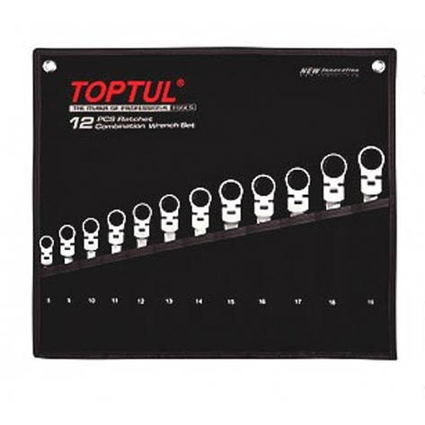 Набір ключів комбінованих трещоточных Toptul GPAQ1204 12 шт, фото 1