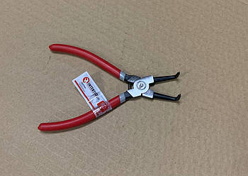 Щипці для зняття стопорних кілець вигнуті на зжим (180 мм) (вир-во INTERTOOL)