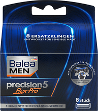 Змінні леза для станка  Balea MEN Rasierklingen precision5 Flex-Pro 8шт