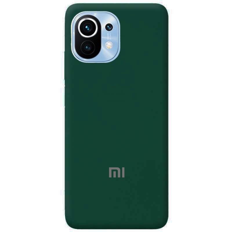 Чохол Silicone case Premium для Xiaomi Mi 11 Lite Forest Green (22) темно-зелений