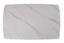 Раскладной обеденный стол Palermo White Marble белая керамика 140-200 см, фото 2