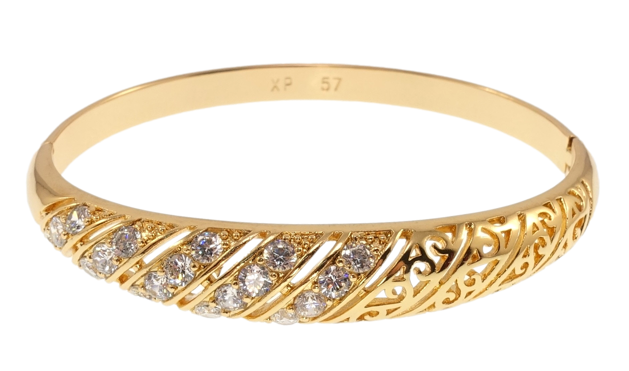 Браслет Xuping Позолота 18K "Інкрустація цирконієм" ø 5,7см