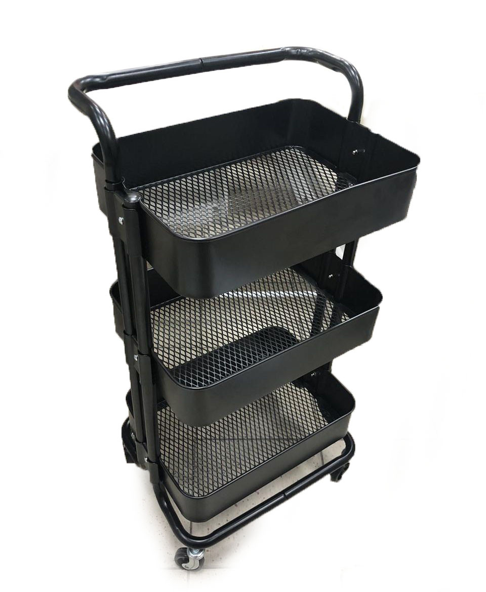 Універсальна металева тележка з фіксуючимися колесами | 3 полиці | HB-G078, фото 1