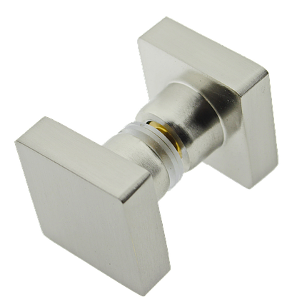 Ручка для скляних дверей на один отвір, латунна Сатин, фото 1