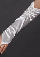 Довгі білі рукавички з декором L7087-1