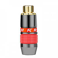 Гнездо RCA под пайку металлический корпус R Connector FreeEnd - RCA Female, Black/Red Rubber